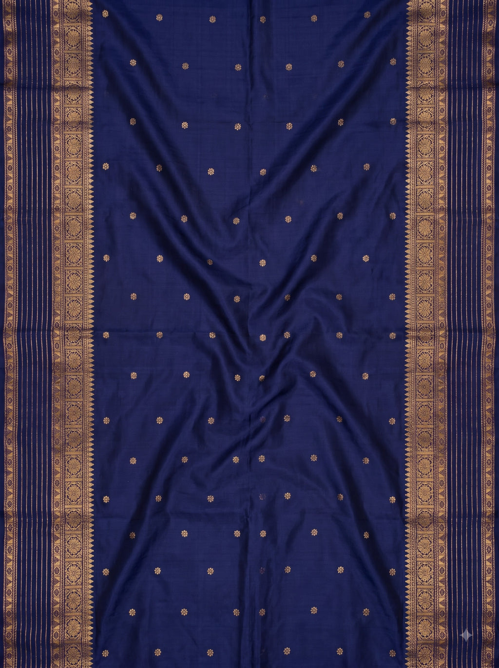 Lavender Purple and Navy Blue Gold Zari Woven Chiniya Silk Saree