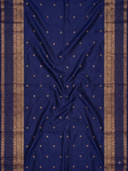 Lavender Purple and Navy Blue Gold Zari Woven Chiniya Silk Saree