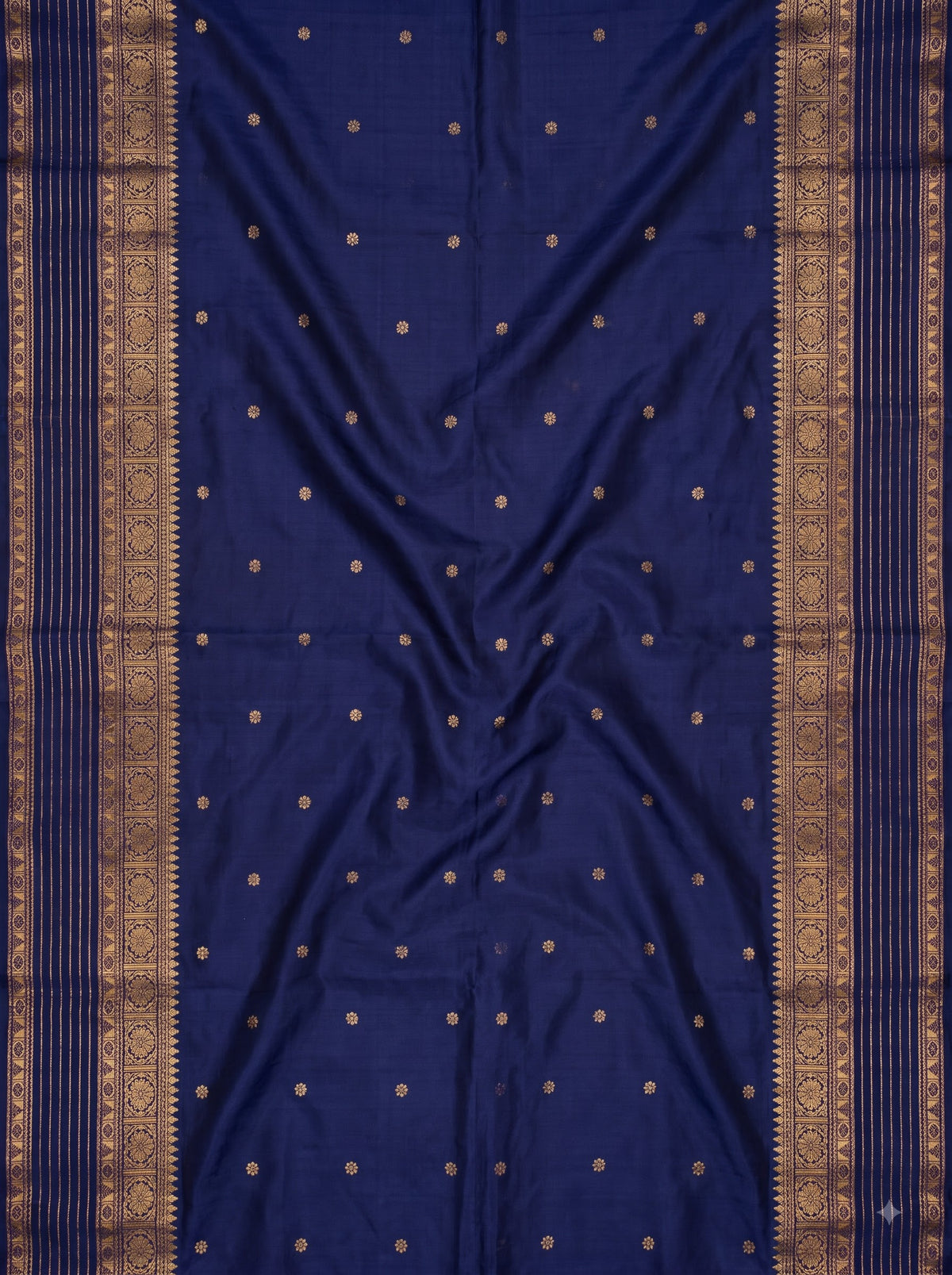 Lavender Purple and Navy Blue Gold Zari Woven Chiniya Silk Saree