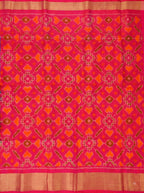 Blue and Pink Gold Zari Woven Chiniya Silk Saree