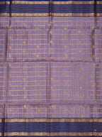 Lavender Purple and Navy Blue Gold Zari Woven Chiniya Silk Saree