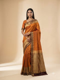 Rusty Copper Kanjeevaram Silk Saree with Gold Zari