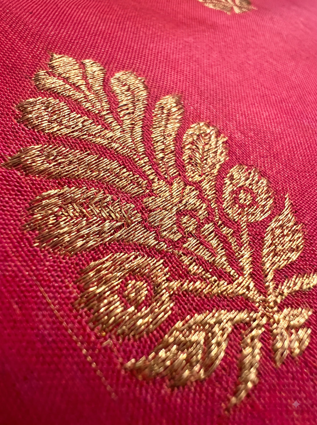Rani Pink Silk Saree with Emerald Green Zari Border