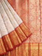 Mint Green Maroon Gold Zari Silk Saree
