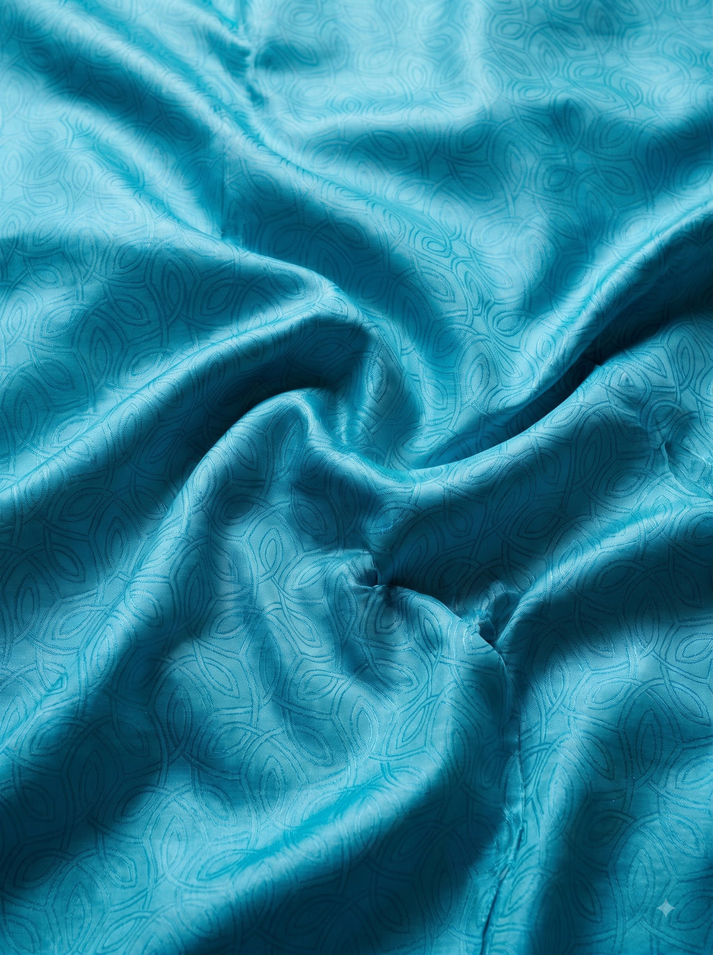Aqua Blue Silk Saree with Self Woven Geometric Pattern