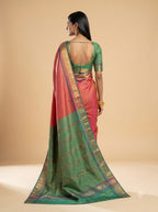 Purple Mustard Checked Silk Saree