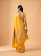 Turmeric Yellow Kanjeevaram Silk Saree with Brocade Border