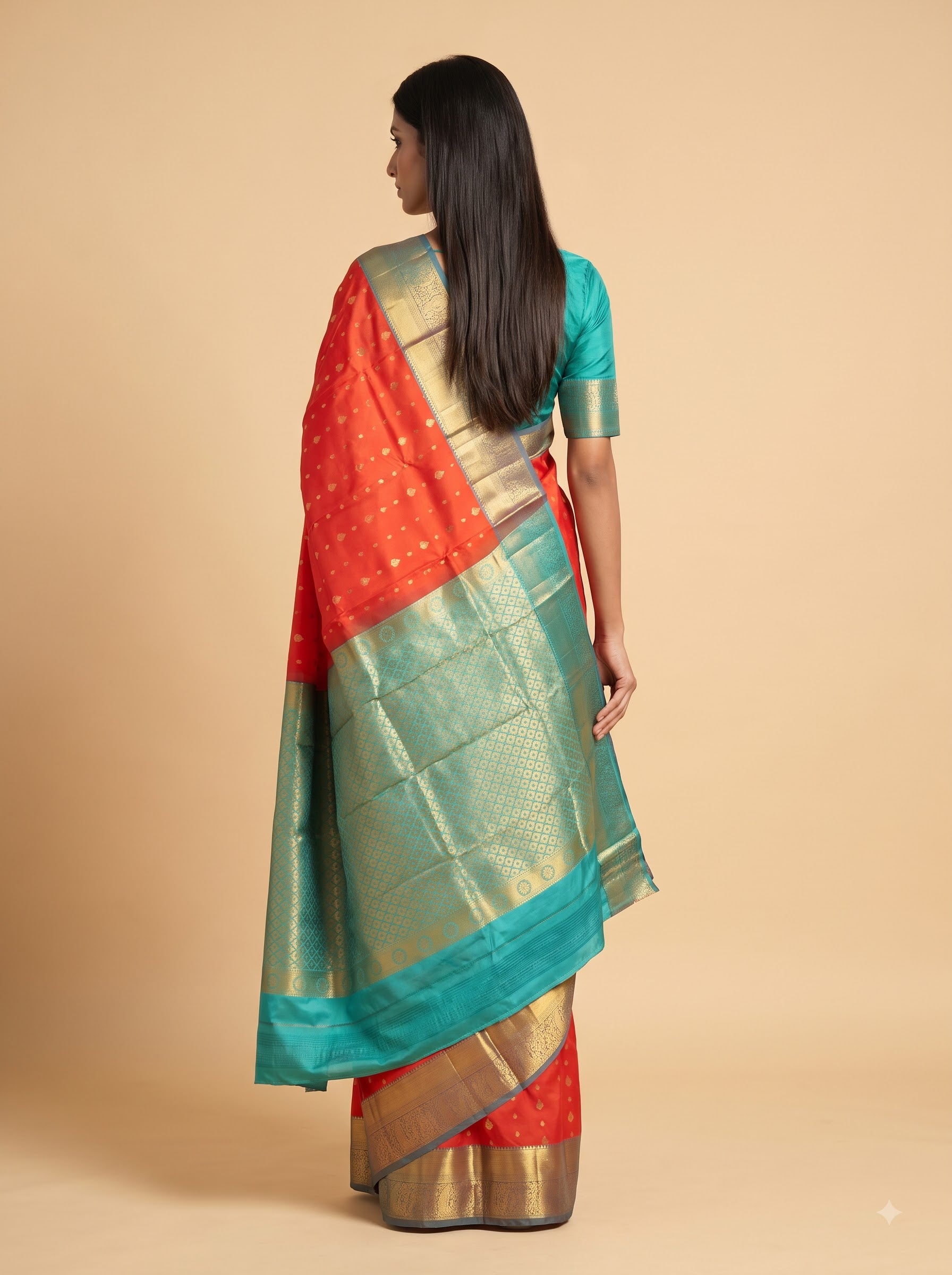 Lavender Kanjeevaram silk wirh Gold Zari Border