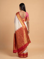 Mint Green Maroon Gold Zari Silk Saree
