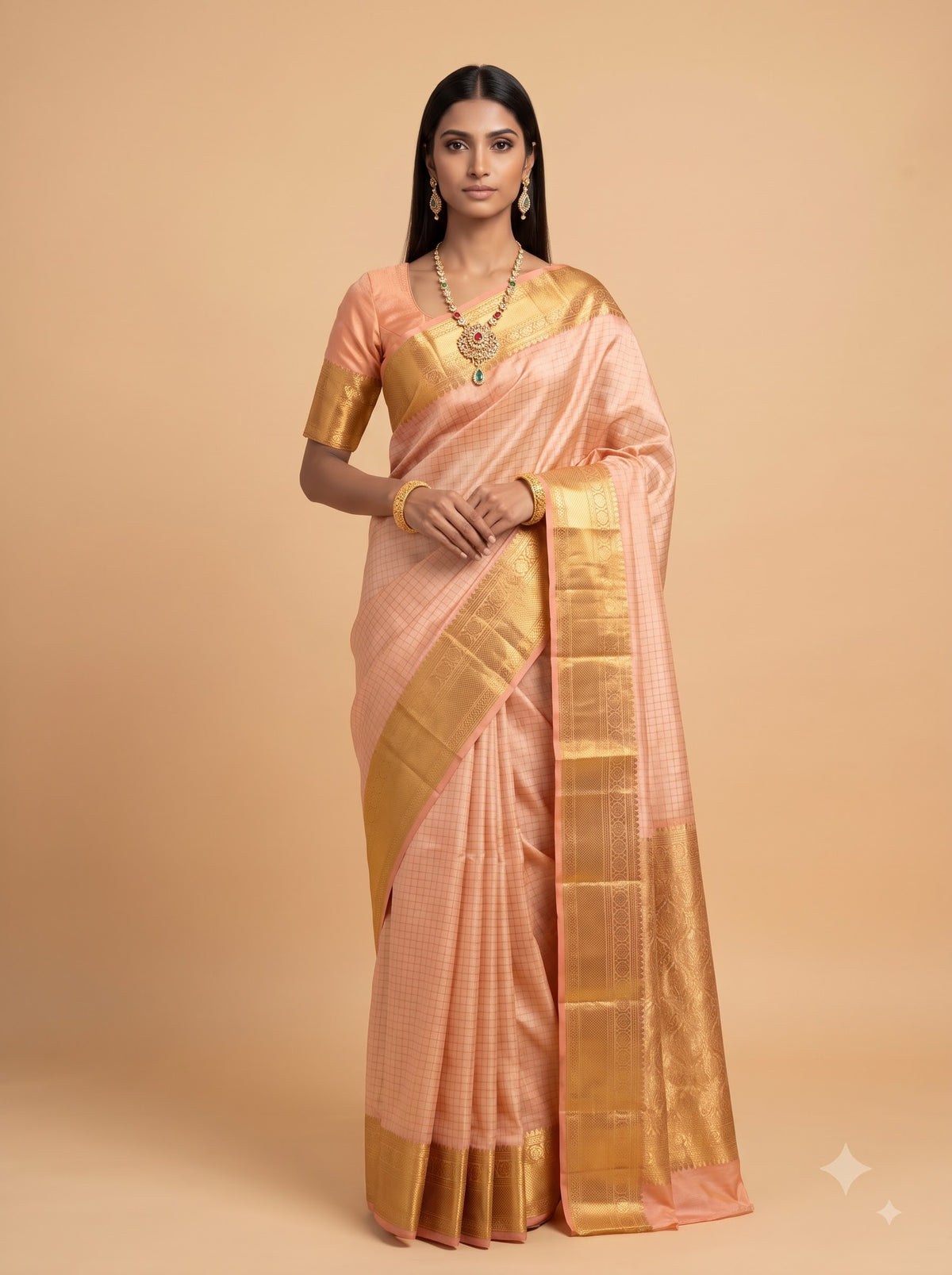 Magenta Silk Saree with Royal Purple Temple Border