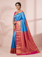 Green Tissue Brocade Saree with Rich Purple-Gold Paisley Pallu