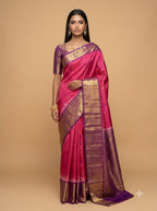Rani Pink Purple Gold Zari Kanjivaram Silk Saree