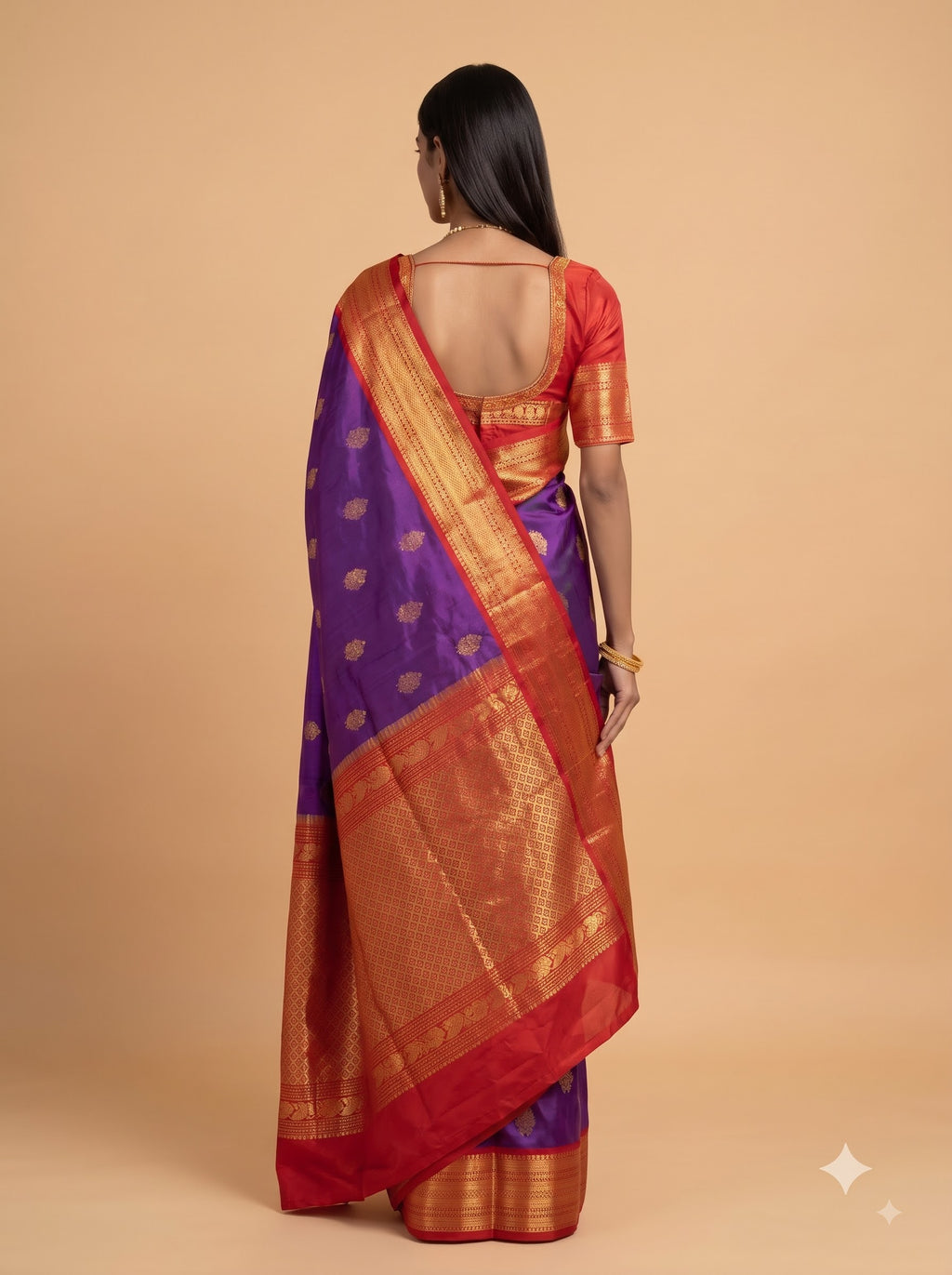 Lavender Purple Silk Saree with Maroon Zari Border