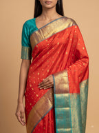 Lavender Kanjeevaram silk wirh Gold Zari Border