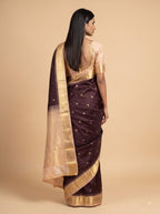 Maroon Kanjeevaram Silk Saree with Heavy Zari Pallu