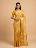 Mustard Gold Silk Saree with Zari Border and Butta Motifs
