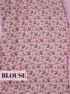 Purple Satin Fancy Saree with Floral Bouquet and Rose Print