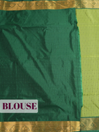 Mehendi Green Kanjivaram Soft Silk Saree with A zari brocade border