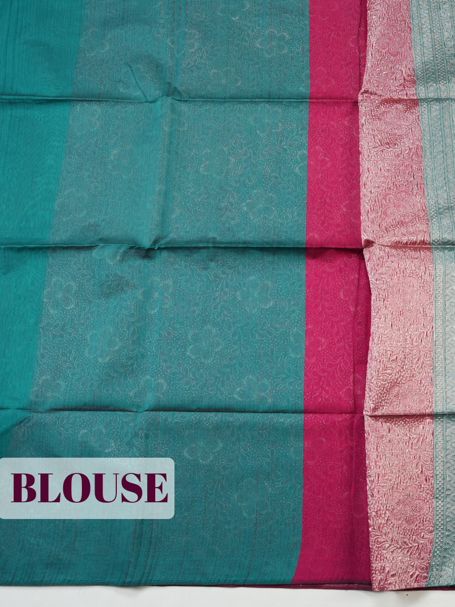 Deep Rose Sico Saree Saree with Borderless Finish