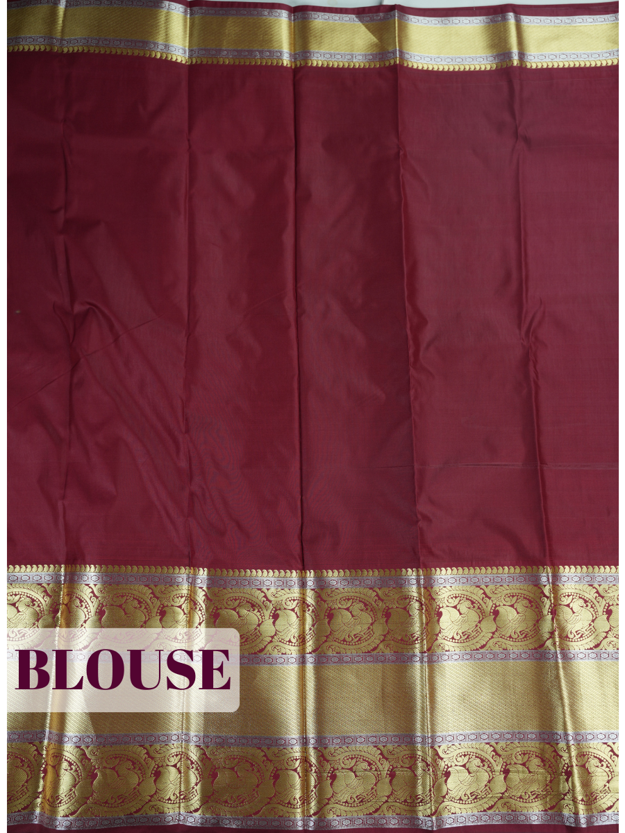 Blue Tissue Brocade Semi Silk Saree