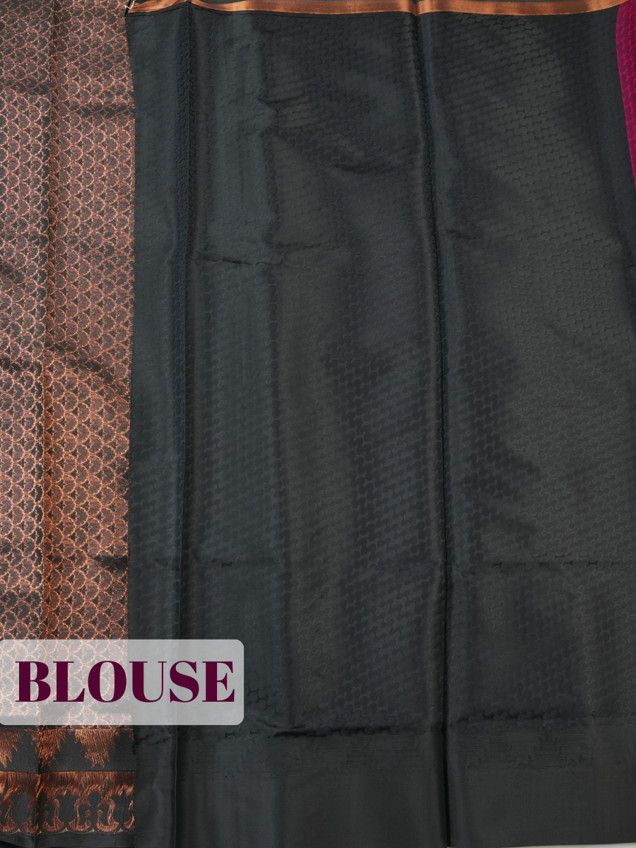Magenta Pink Sico Saree Saree with Temple Karai Border