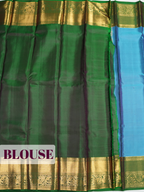 Blue Kanchivaram Saree with Ornate Peacock Border