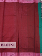 Teal Green Sico Saree Saree with Solid Metallic Band with dual tone border