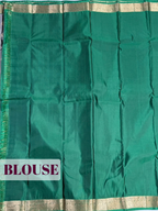 Grey Arni Silk Saree with Green Zari Border
