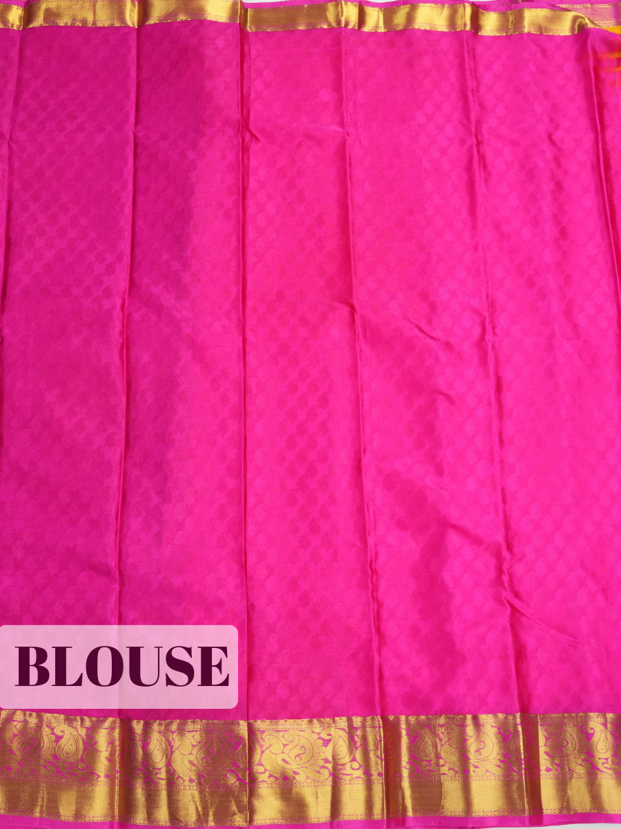 Yellow Semi Silk Saree with Paisley Zari Border