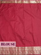 Blue Brocade Kanjivaram Semi Silk Saree with A zari floral paisley border