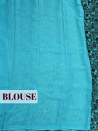 Blue Pure Chiffon Saree with Borderless Design