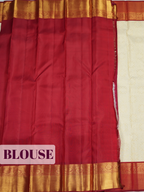 White Pure Kanchivaram Bridal Silk Saree with Traditional Zari Brocade