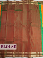 Orange Pure Kanchipuram Saree with Paisley Vine Zari Border