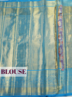 Beige Gold Pure Kanjivaram Tissue Saree with Anarkali Tissue Border with Floral Butta