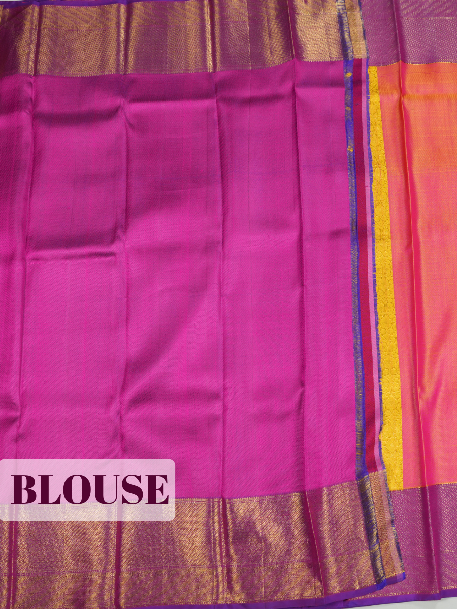 Yellow Kanchipuram Saree with Dense Geometric Gold Zari Border