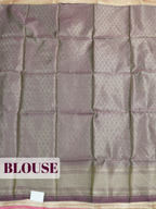 Peach Kota Zari Saree with Chevron Zari Border