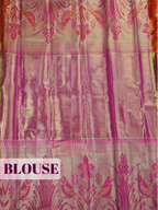 Rose Pink Pure Tissue Silk Saree with Floral Zari Weave