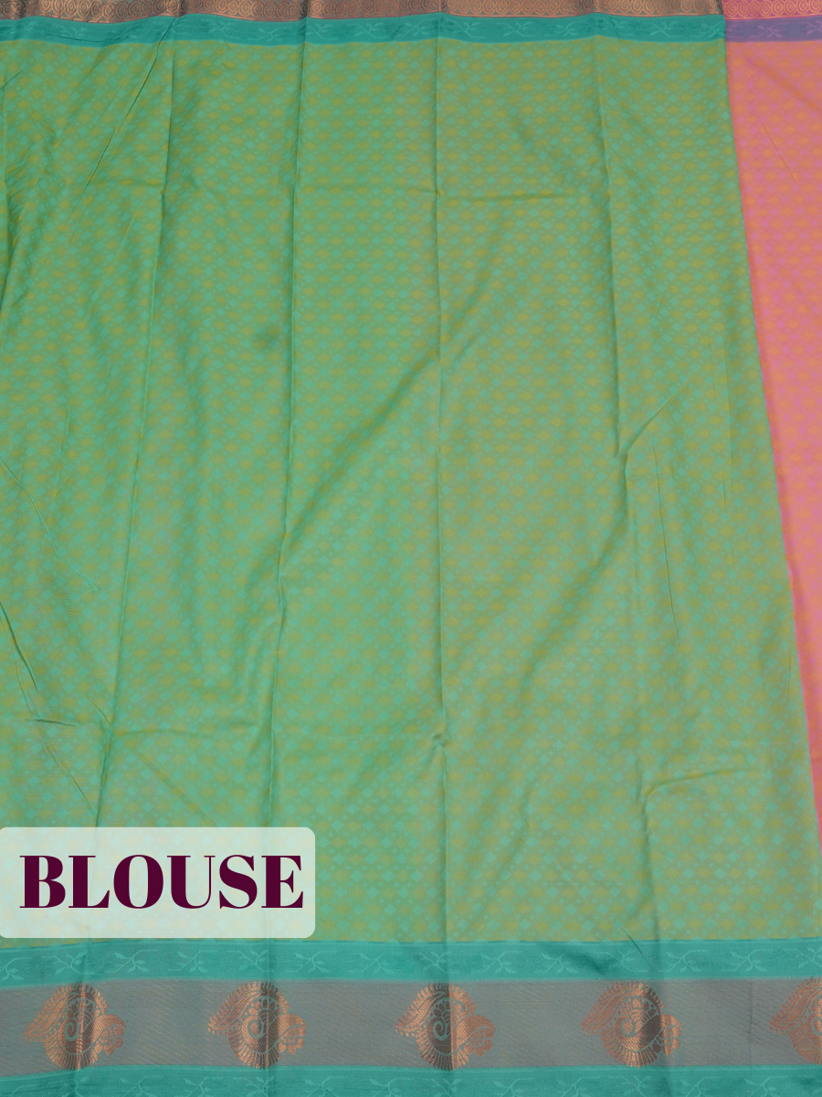 Orange Silk Saree with Woven Diamond Motifs and Paisley Zari Border