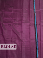 Magenta Purple Pure Kanjivaram Silk Saree with A copper-zari paisley brocade border