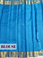 Blue Kanchivaram Saree with Paisley Brocade Zari Border