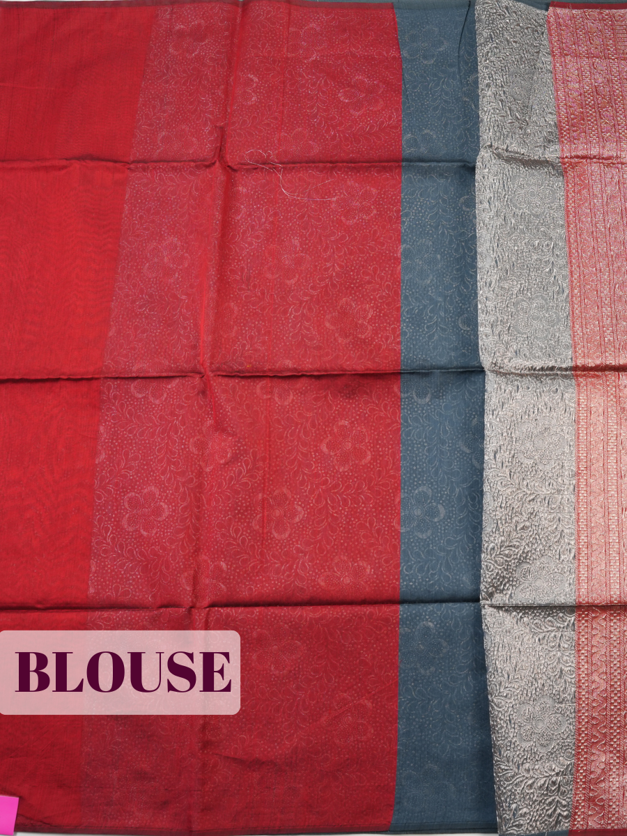 Blue Sico Saree Saree with Borderless Finish