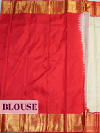 White Pure Kanchivaram Bridal Silk Saree with Geometric Zari Weave