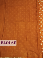 Caramel Semi Chiffon Saree with Traditional Floral Border