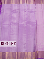 Lavender Purple Pure Kanjivaram Bridal Saree with Rich Zari Tissue Border with Jaal Weaving