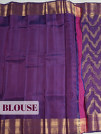 Purple Pure Kanchipuram Saree with Traditional Design Border