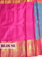 Blue Kanchivaram Saree with Classic Bird Motif Border
