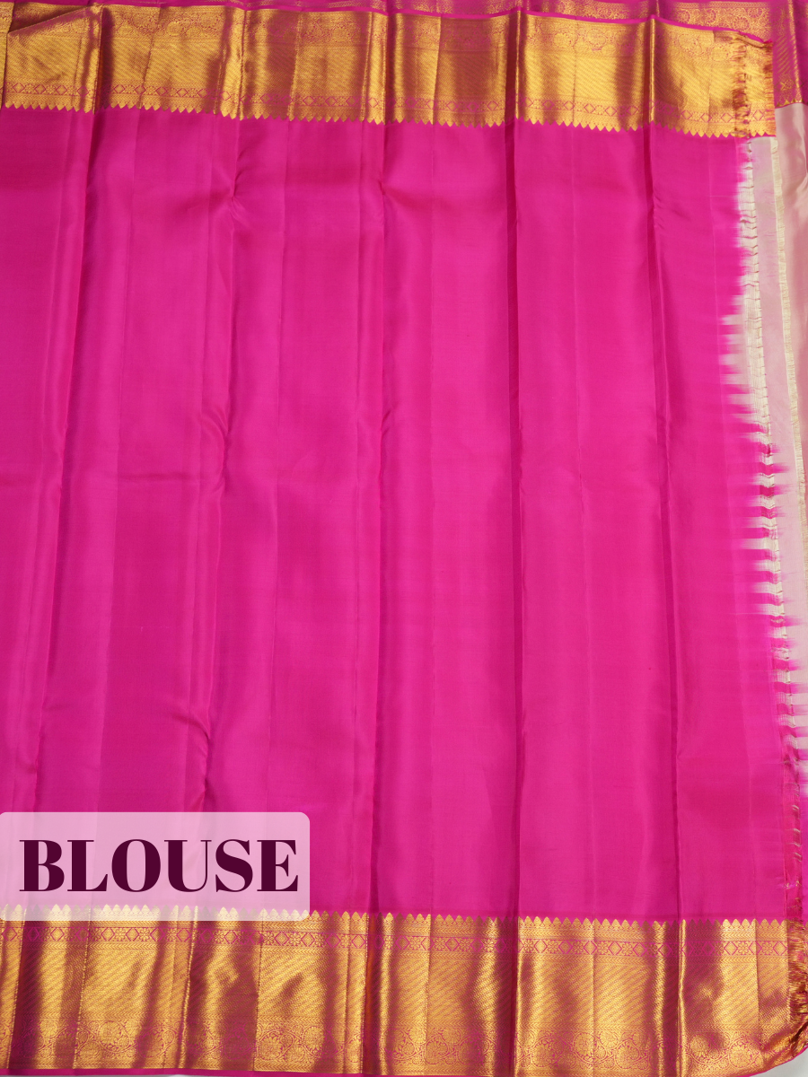 White Pure Kanchivaram Bridal Silk Saree with Floral Zari Jaal