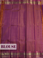Purple Pure Kanchipuram Saree with Broad Diamond Lattice Zari Border