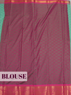 Mint Green Silk Saree with Geometric Woven Pattern and Floral Zari Pallu