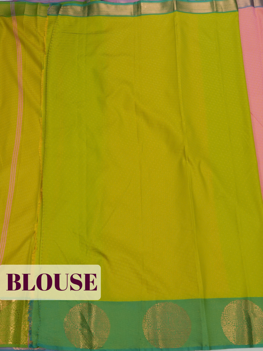 Coral Pink Bangalore Silk Saree